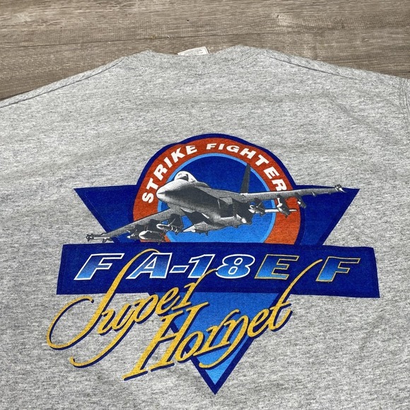 Boeing Shirt Mens Medium Gray Graphic Boeing F/A-18E Super Hornet Tee